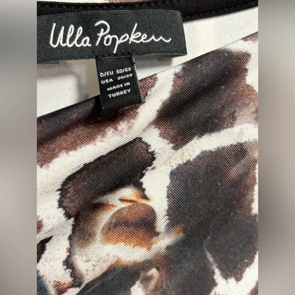 Ulla Popken,  sleeveless Animal Print Maxi Dress with Green Accents, Size 20-22 - Picture 5 of 7